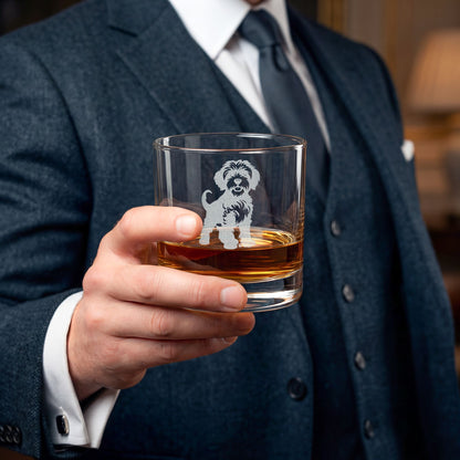 Doodle Engraved Whiskey Glass