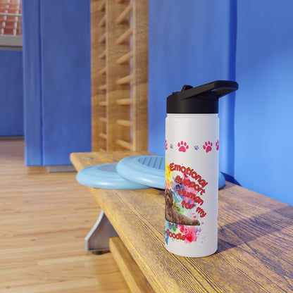 Emotional Support Human for my Doodle Dog Sports Water Bottle