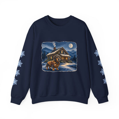 Wirehaired Dachshund Smoky Mountain Christmas Sweatshirt