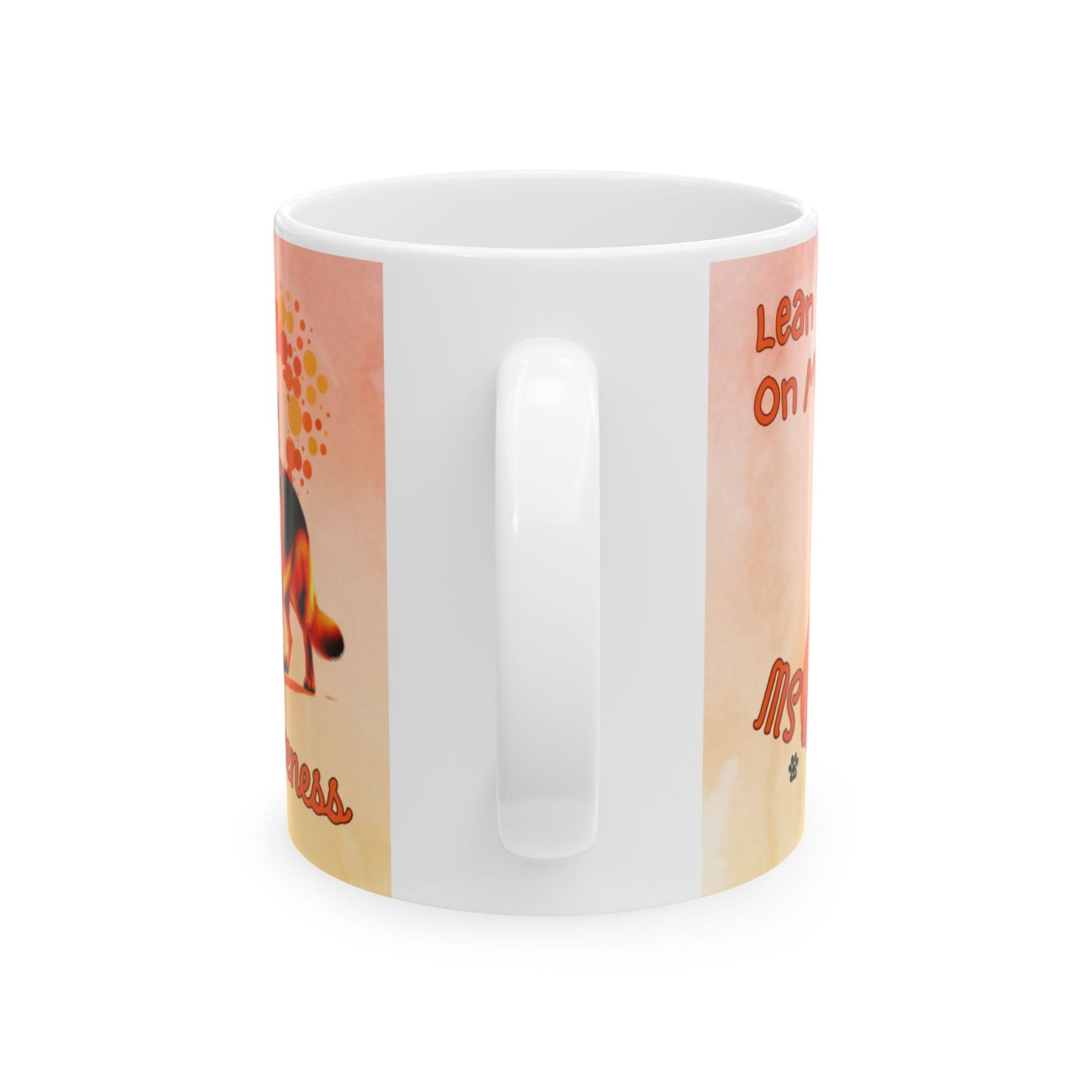 German Shepherd MS Awareness Ceramic Mug - "Lean on Me" Mobility Service Dog Coffee Cup