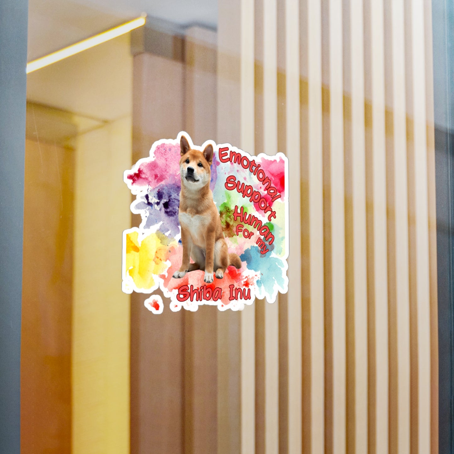 Emotional Support Human for Shiba Inu  die cut Sticker