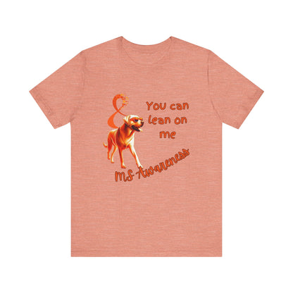 Labrador Retriever MS Awareness T-Shirt – "Lean on Me" Orange Ribbon Tee