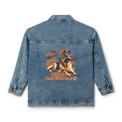 German Shepherd Club Rescued Women's Denim Jacket Amor Fati