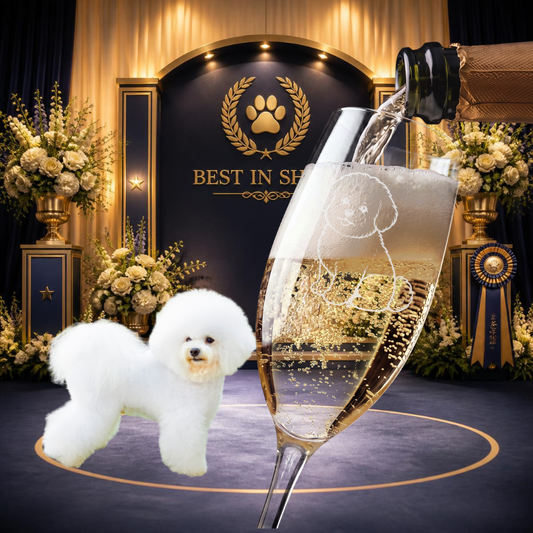Bichon Frise Engraved Champagne Flute
