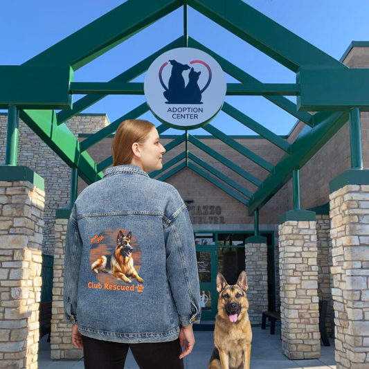 German Shepherd Club Rescued Women's Denim Jacket Amor Fati