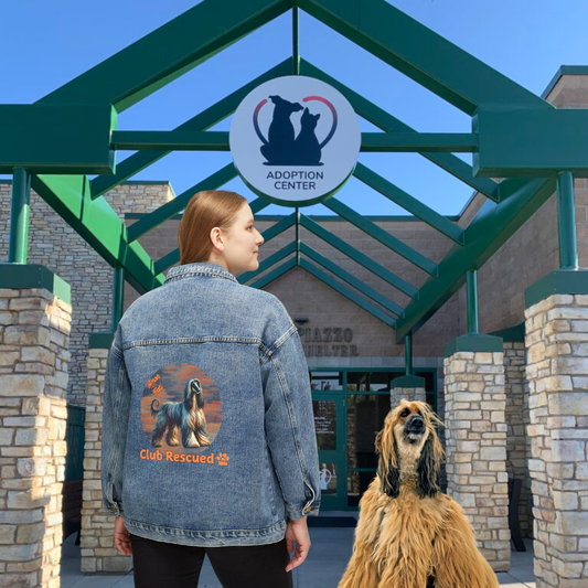 Afghan Hound Club Rescued Women's Denim Jacket