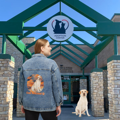 Golden Labrador Retriever Club Rescued Women's Denim Jacket "Amor Fati"