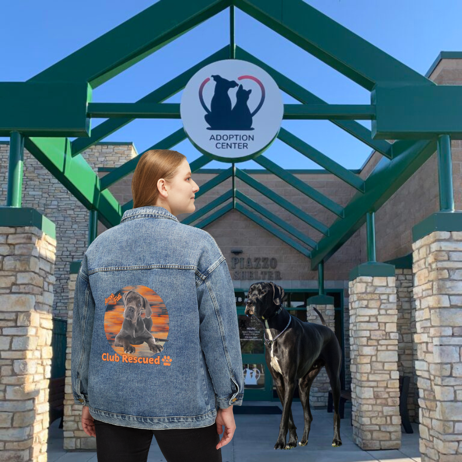 Great Dane Club Rescued Women's Denim Jacket "Amor Fati"