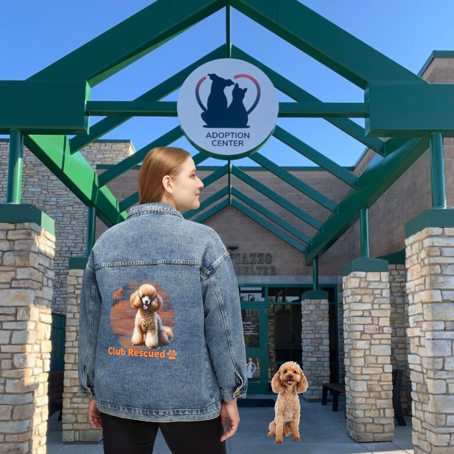 Poodle Club Rescued Women's Denim Jacket Amor Fati