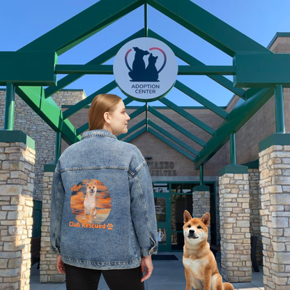 Shiba Inu Club Rescued Women's Denim Jacket "Amor Fati"