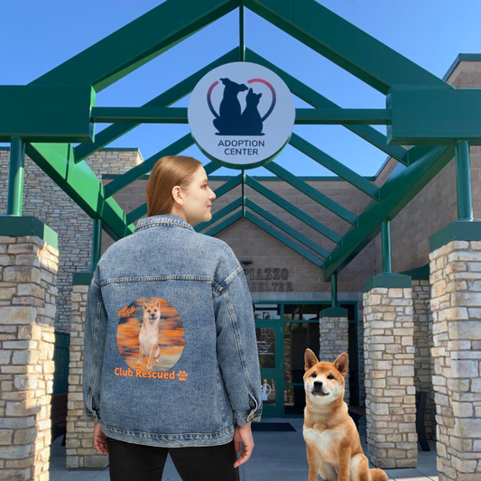 Shiba Inu Club Rescued Women's Denim Jacket "Amor Fati"