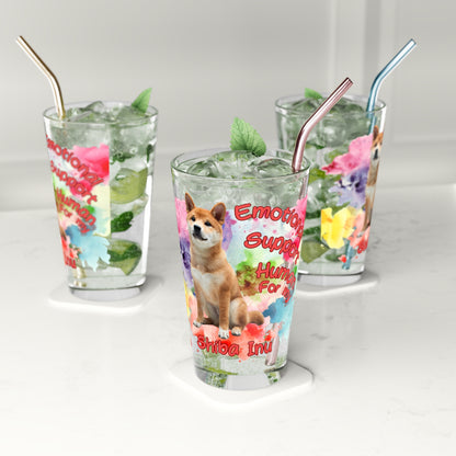 Emotional Support Human for my Shiba Inu clear Pint Glass