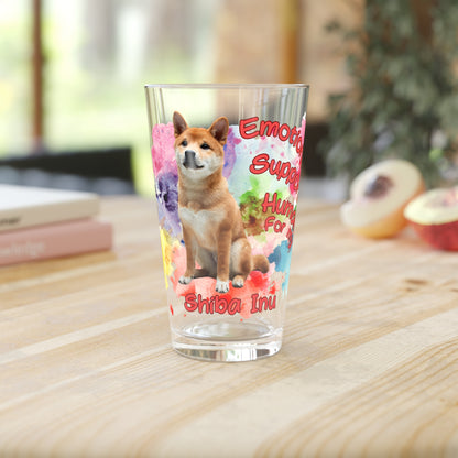 Emotional Support Human for my Shiba Inu clear Pint Glass