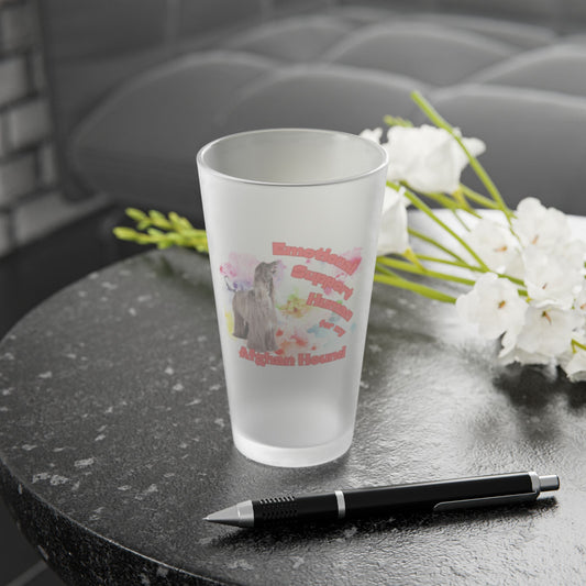 Emotional Support Human for my Afghan Hound frosted Pint glass