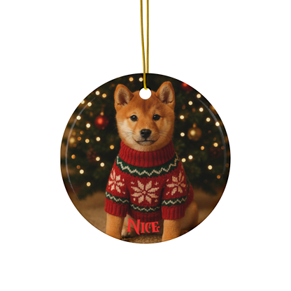 Naughty or Nice Shiba Inu Christmas ornament  (1pc, 3pcs, 5pcs, 10pcs)