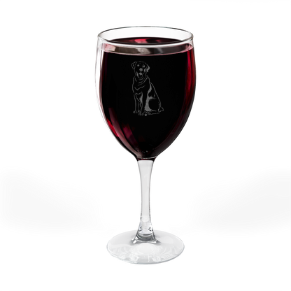 Black Lab Engraved Wine Glass