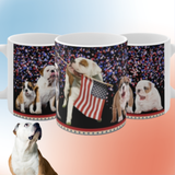 American Bulldog Pack Ceramic Mug 11oz Patriotic Design