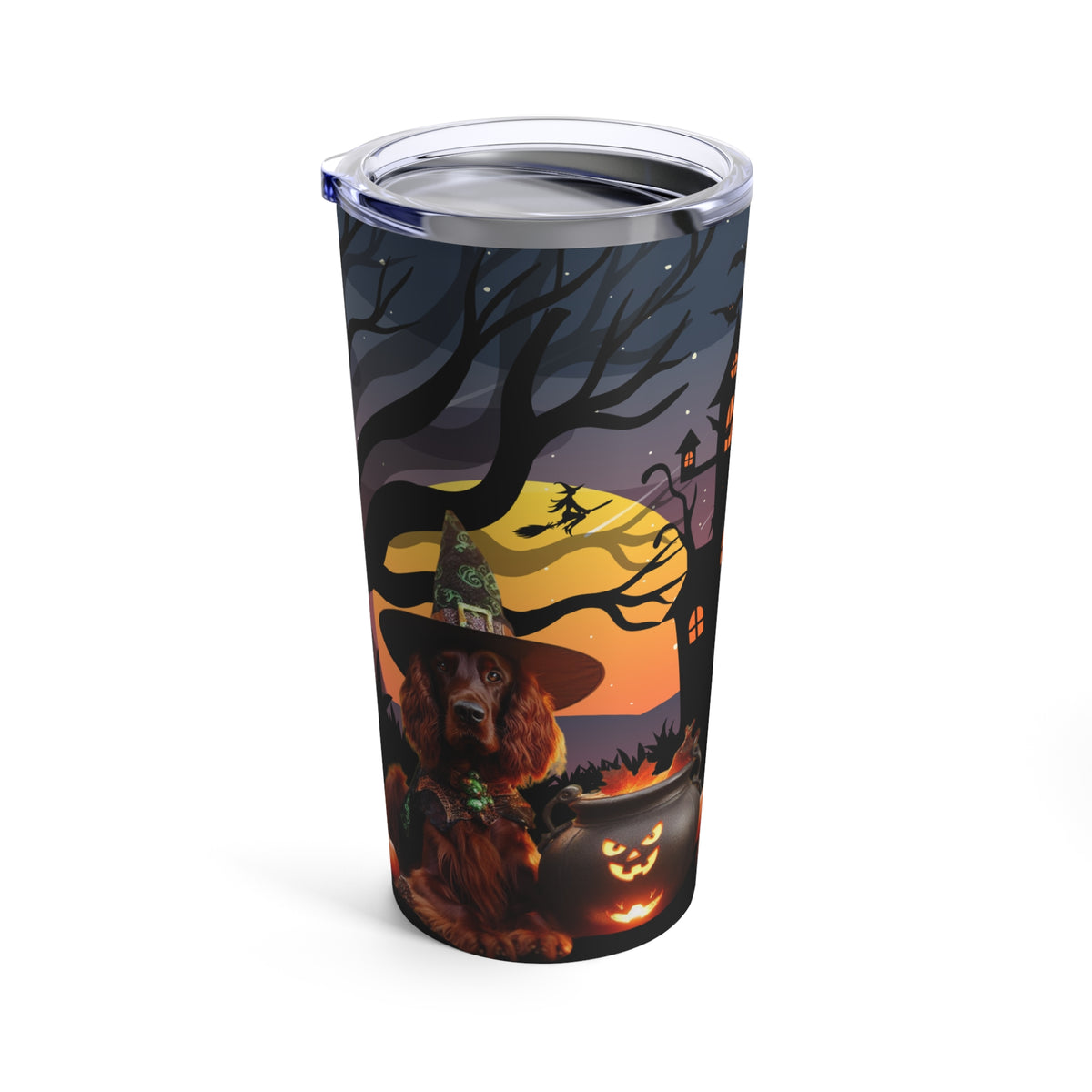Witchy Irish Setter Tumbler with Lid