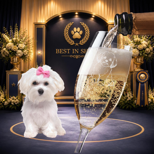 Maltese Engraved Champagne Flute