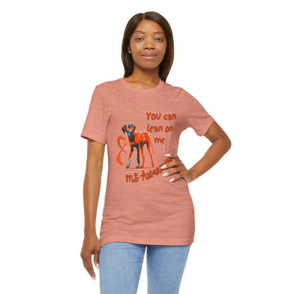Great Dane MS Awareness T-Shirt – "Lean on Me" Orange Ribbon Tee