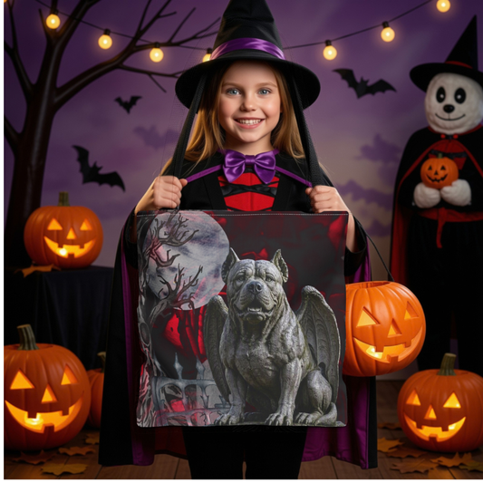 Pitbull Angelic Gargoyle Protector Tote Bag