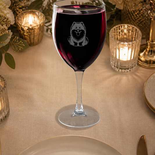 Pomsky Engraved Wine Glass