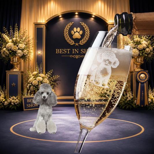Toy Poodle Engraved Champagne Flute