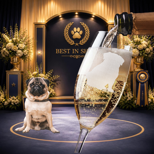 Pug Engraved Champagne Flute