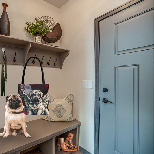 Pug Angelic Gargoyle Protector Tote Bag