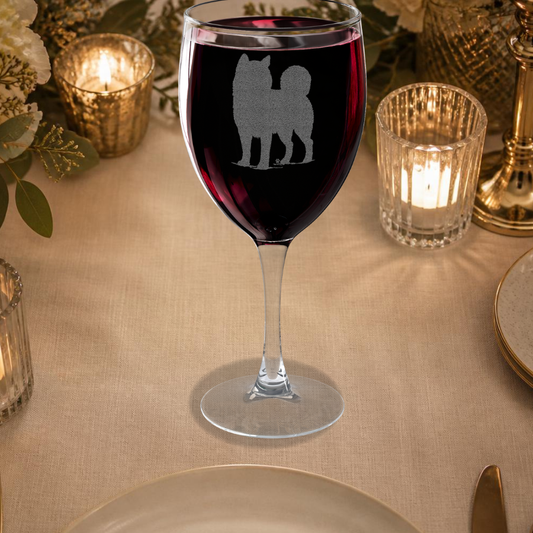 Shiba Inu Engraved Wine Glass