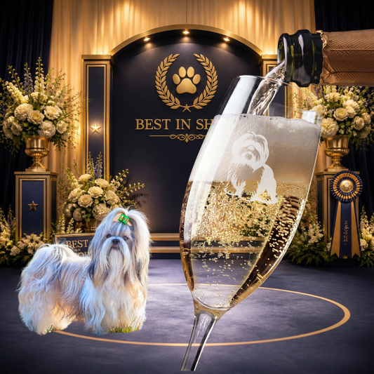 Shih Tzu Engraved Champagne Flute