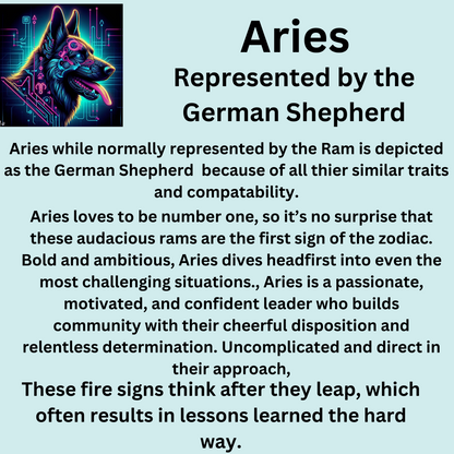 Aries as German Shepherd Placemat, Aries Mar 21 - Apr 19