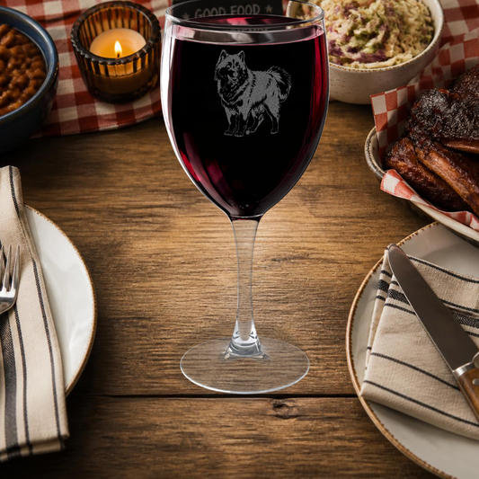 Siberian Husky Engraved Wine Glass