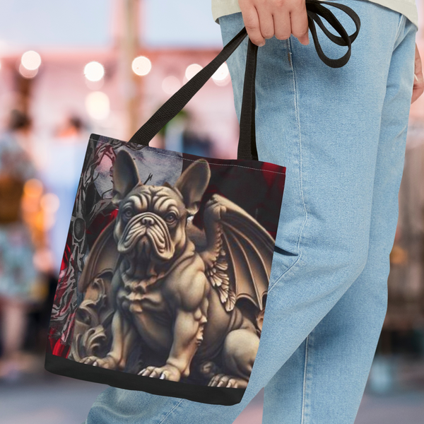 French Bulldog Guardian Angel Gargoyle Tote Bag