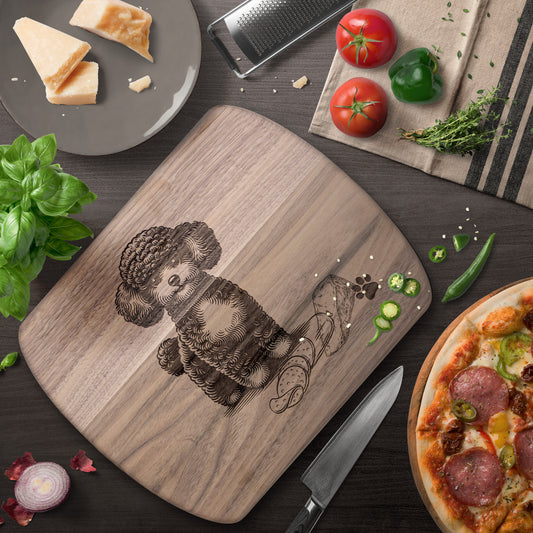 Toy Poodle Laser Etched Hardwood Cutting Board - 2 Types - 2 Sizes - Made in USA