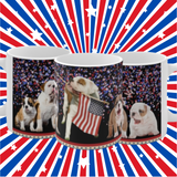 American Bulldog Pack Ceramic Mug 11oz Patriotic Design