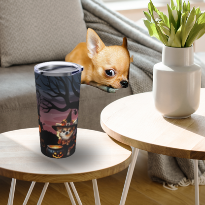 Haunted Mansion Chihuahua Halloween Drink Tumbler