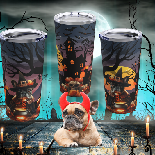 Enchanting French Bulldog Witch Halloween Tumbler