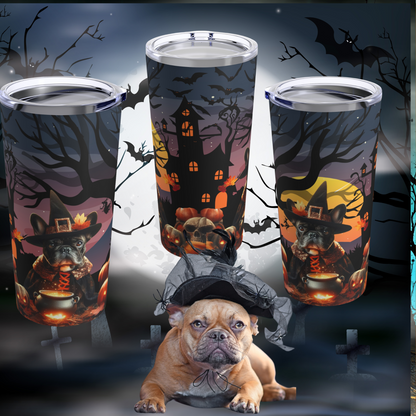 Enchanting French Bulldog Witch Halloween Tumbler