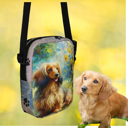 Impressionist Dachshund Utility crossbody bag