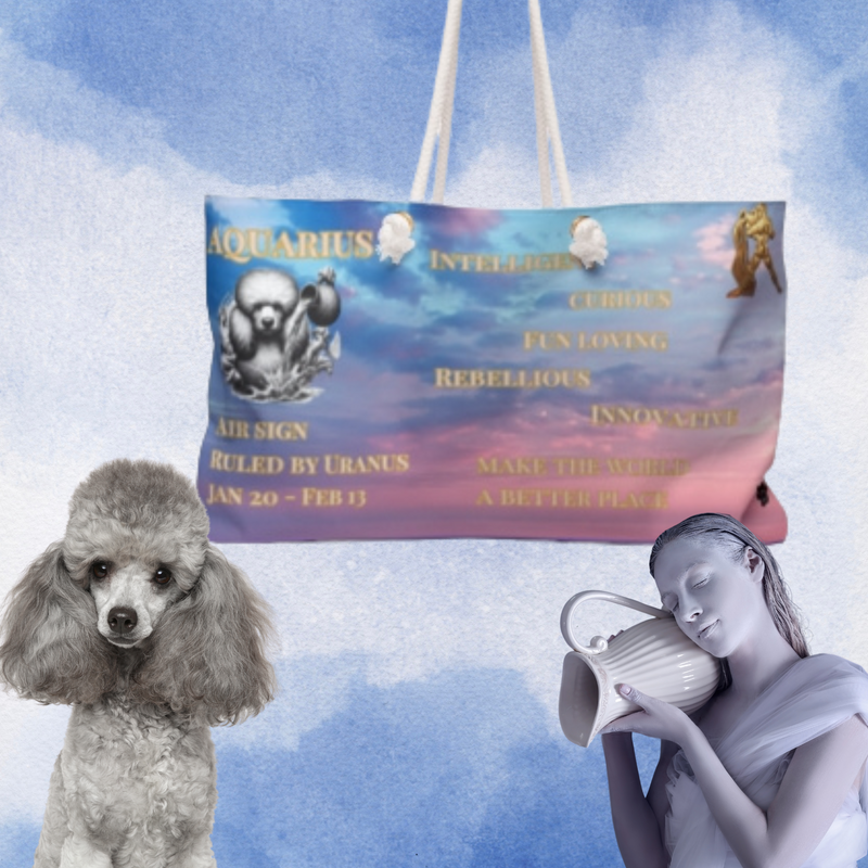 Aqurius as Poodle Weekender Bag Aquarius Jan 20 - Feb 18