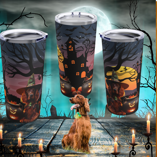 Witchy Irish Setter Tumbler with Lid