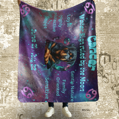 Celestial Zociac Cancer as Rottweiler Sherpa Fleece Blanket - Dog Breed Zodiac