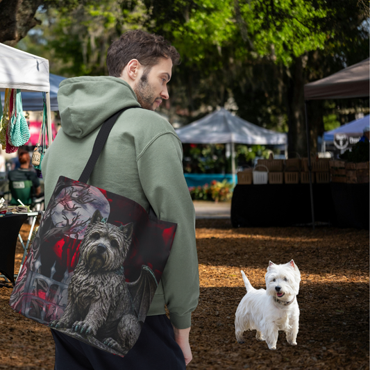 West Highland Terrier Angelic Gargoyle Protector Tote Bag