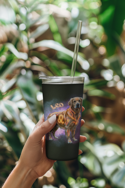 Celestial Leo Golden Retriever 20oz Stainless Steel Tumbler