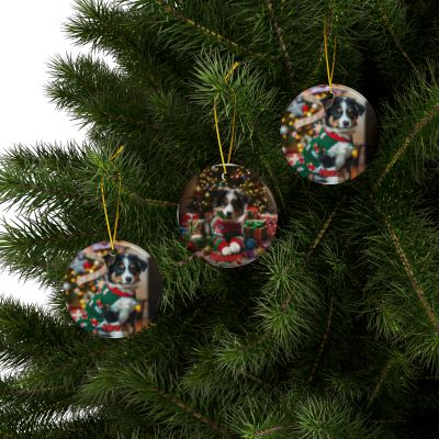 Border Collie Naughty or Nice Christmas Ornament