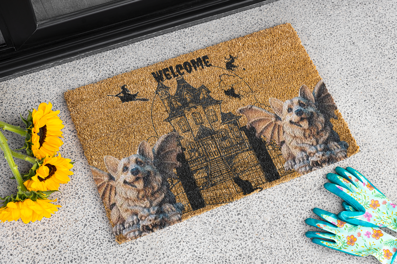 Corgi Guardian Angel Gargoyle Doormat