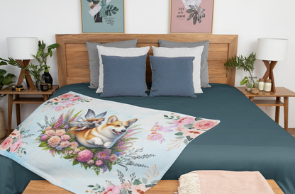Corgi Fairytale Sherpa Blanket, Two Colors