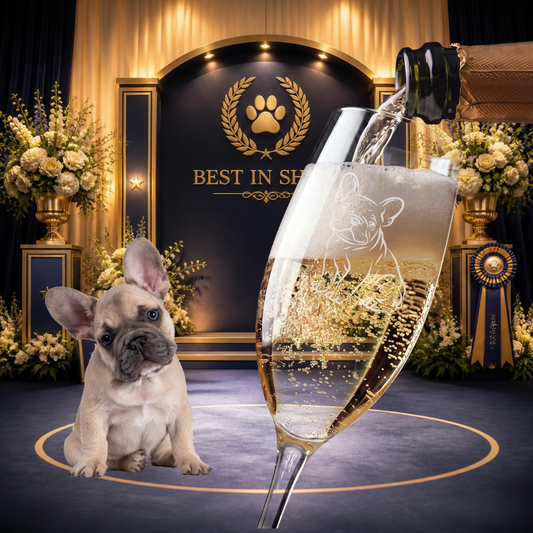 French Bulldog Engraved Champagne Flute