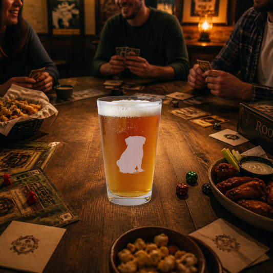 Pug Engraved Pint Glass